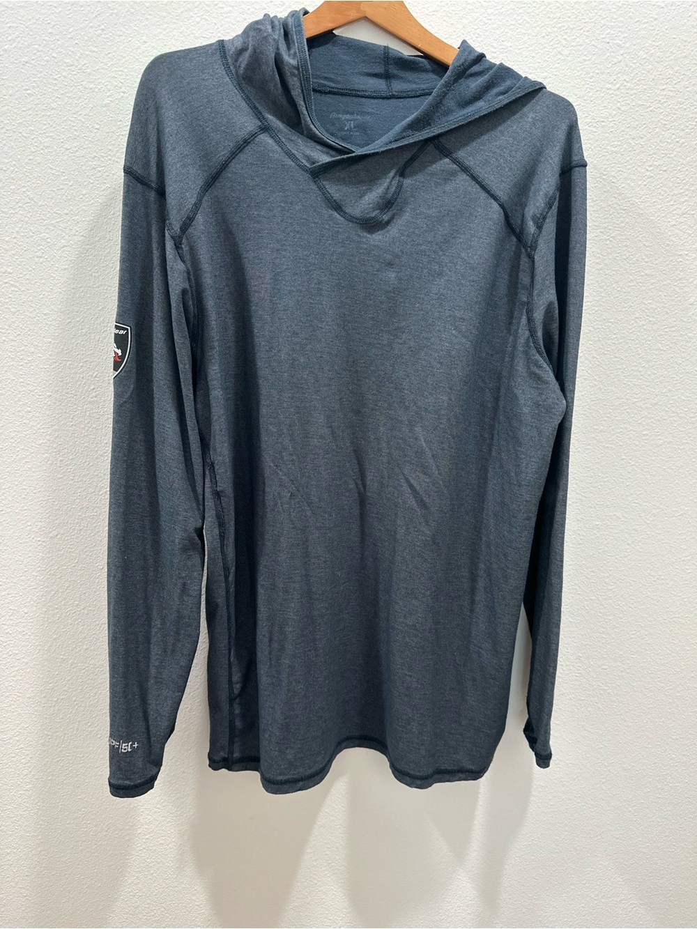 Dragonwear Pro dry tech shirt Men's Hooded Long-Sleeve Shirt with hood Charcoal
